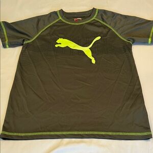 Puma Charcoal and Neon Yellow Tee